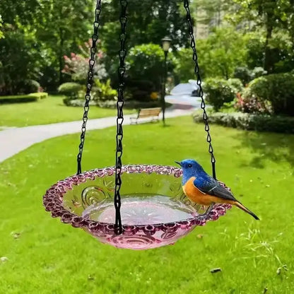 New Bird Flower Shaped Hanging Bird Feeder/Birdbath For Garden, Yard, Farm.