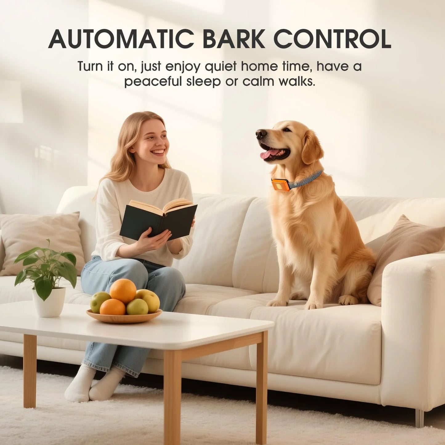 Dog Bark Collar for Large Medium Small Dogs, Rechargeable.