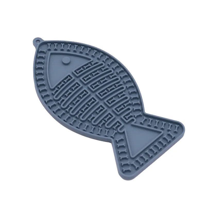 Silicone Pet Licking Mat. Cat Anti-choking With Slow Food Bowl. Puppy Bath Distracted Licking Plate.