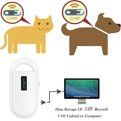Hilo Handheld Pet ID Scanner. FDX-B Pet Scanner ISO11784/5 134.2Khz Chip Transponder. Animal ID USB Dog Cat Horse Microchip Reader