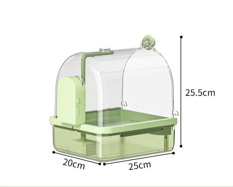Clear Hanging Bird Bath. Automatic Water Circulation. Bath/ Shower For Birds. Easy to clean. Space Saving Design
Bird Cage Accessory