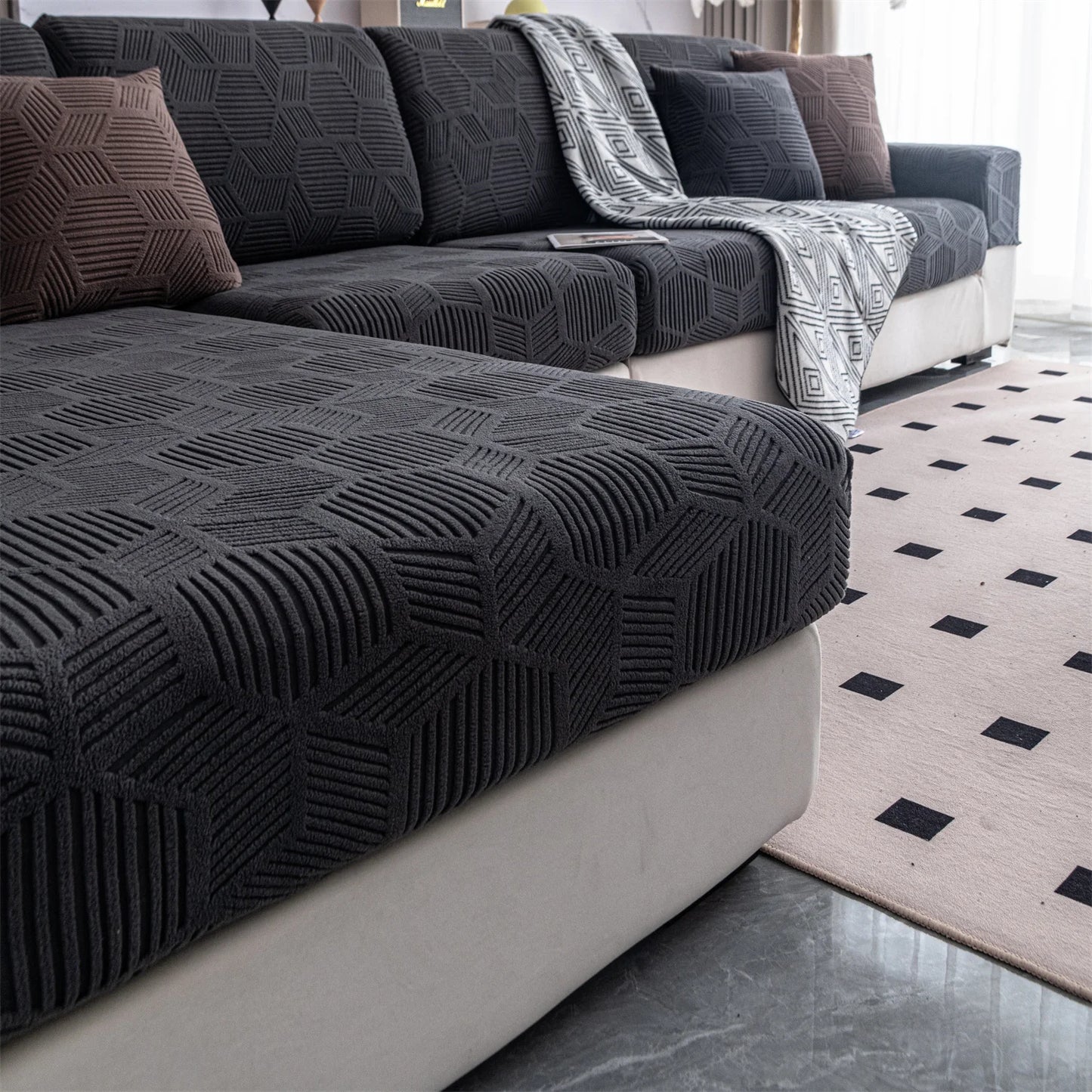 1Piece Universal Stretch Sofa Cover. Cushion Cover, For Living Room. Pet Friendly