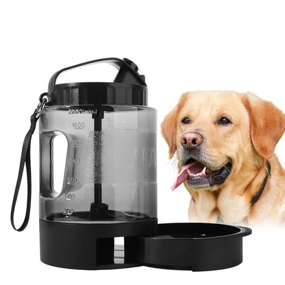 77oz/2.2L Pet Drink Travel Bowl 2-in-1. Portable Water Feeder Bowls. Leak Proof Lock.