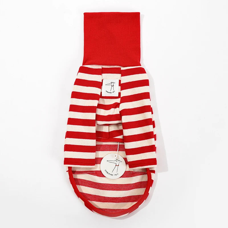 Pet Casual Red Striped Clothing. New Italian Greyhound Spring Summer Dog Clothes.