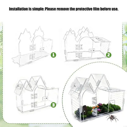 Reptiles Acrylic Terrarium House Enclosure. Tanks Box, Easy Movement & Cleaning and Full Pet Easy Monitoring