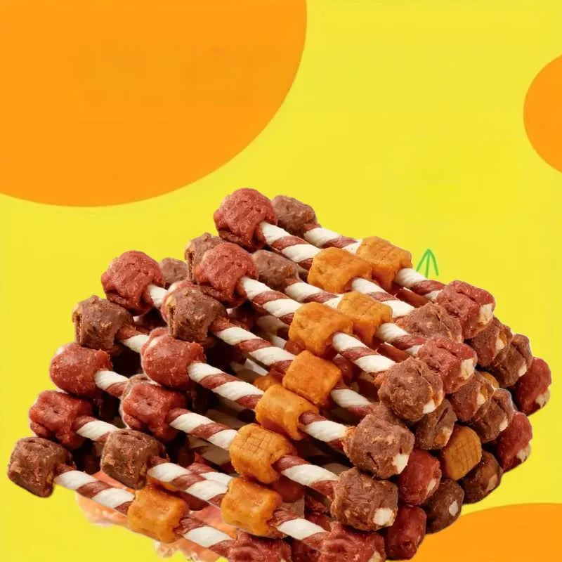 3-Flavor BBQ Skewers Dog Chew Treats 200g– Teeth Cleaning, Best Chews for Training Small & Large Dogs
