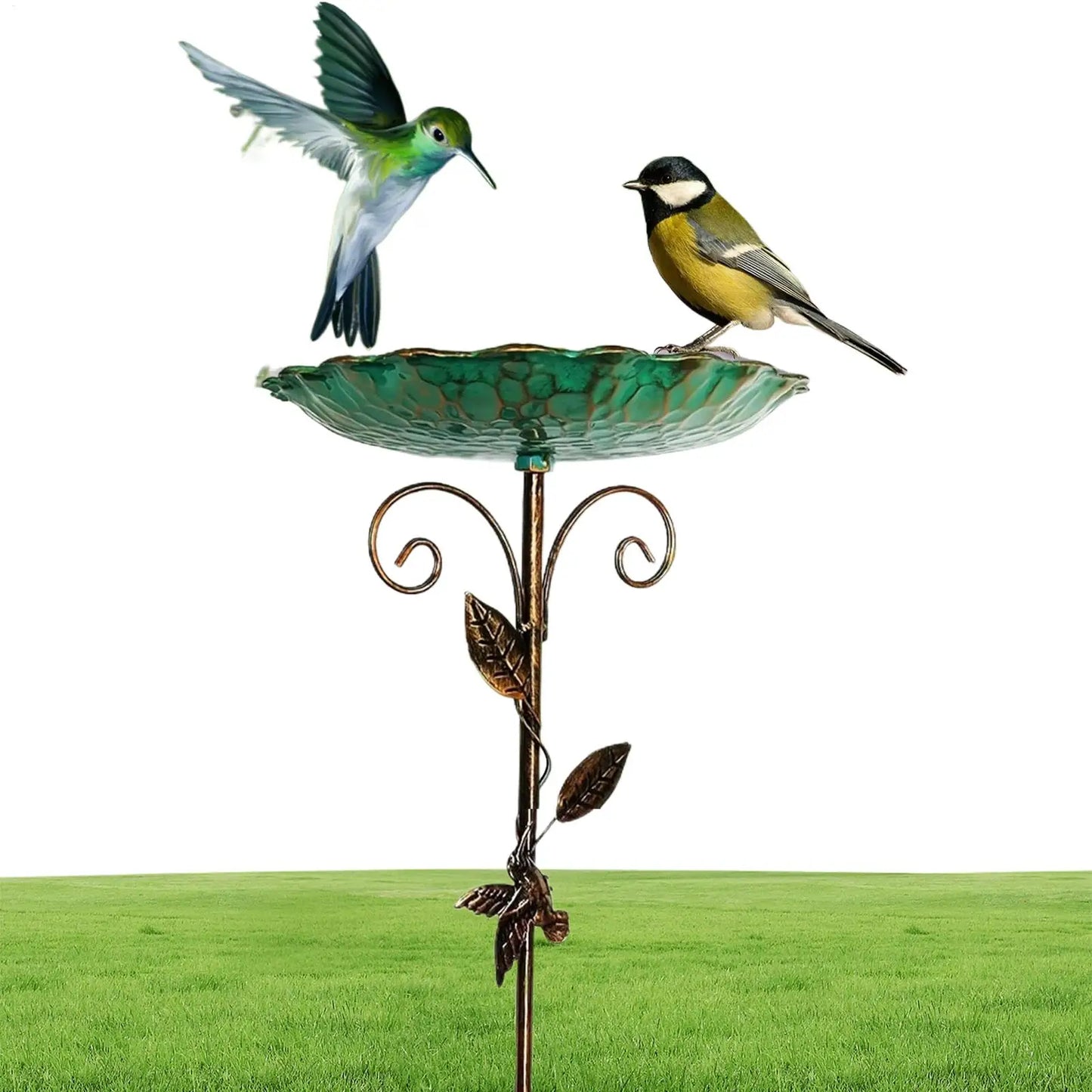 Bird Baths for Outdoor Patio. Birdfeeder with Metal Standing. Birdbath Bowl. Frost-proof, Height Adjustable for Backyard/Deck
