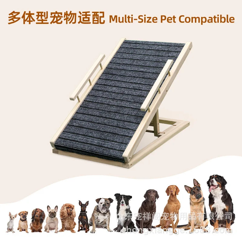 Pet Stairs for Small Dogs and Cats. Wooden Non-Slip Steps with Pine Frame. Chew-Resistant for Bed and Car Access.