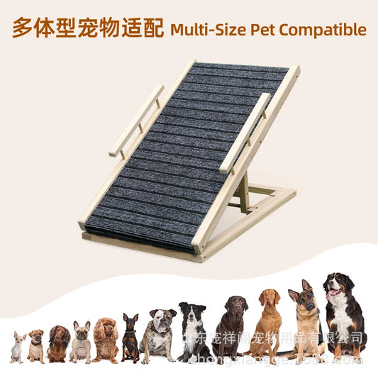 Pet Stairs for Small Dogs and Cats. Wooden Non-Slip Steps with Pine Frame. Chew-Resistant for Bed and Car Access.