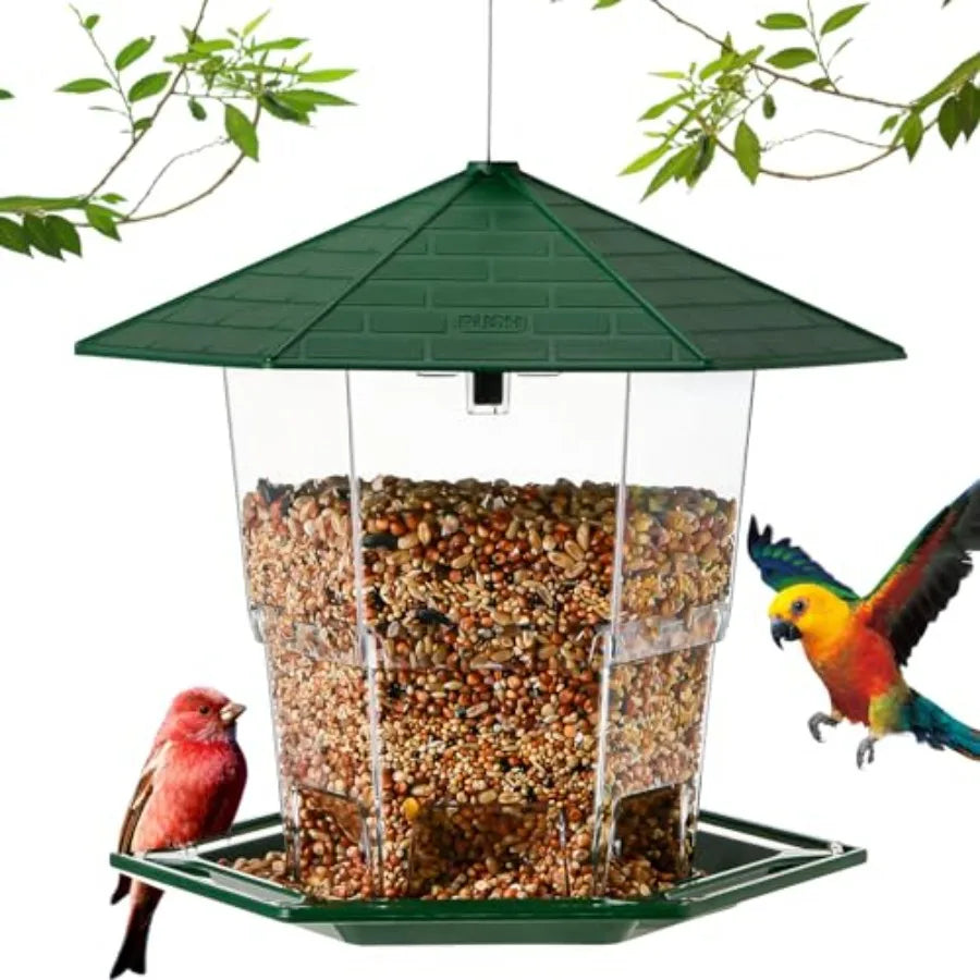 【Spot goods】Bird Feeders for Outdoors Hanging Bird Feeder Wild Birds Seed, Black
