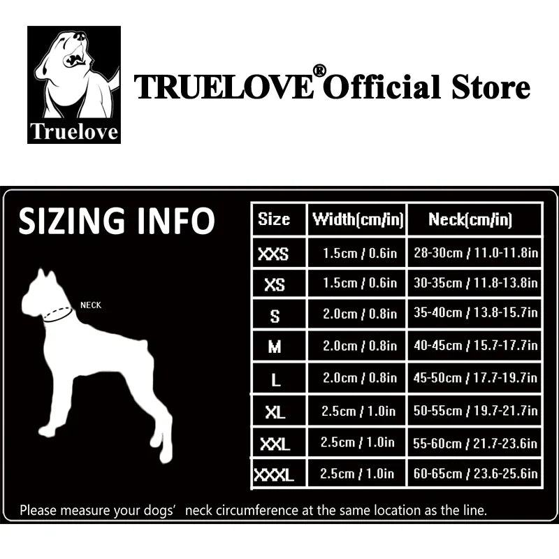 Truelove Pet Dog Collar Nylon Adjustable Webbing Padded, Reflective, Durable, Heavy Duty
