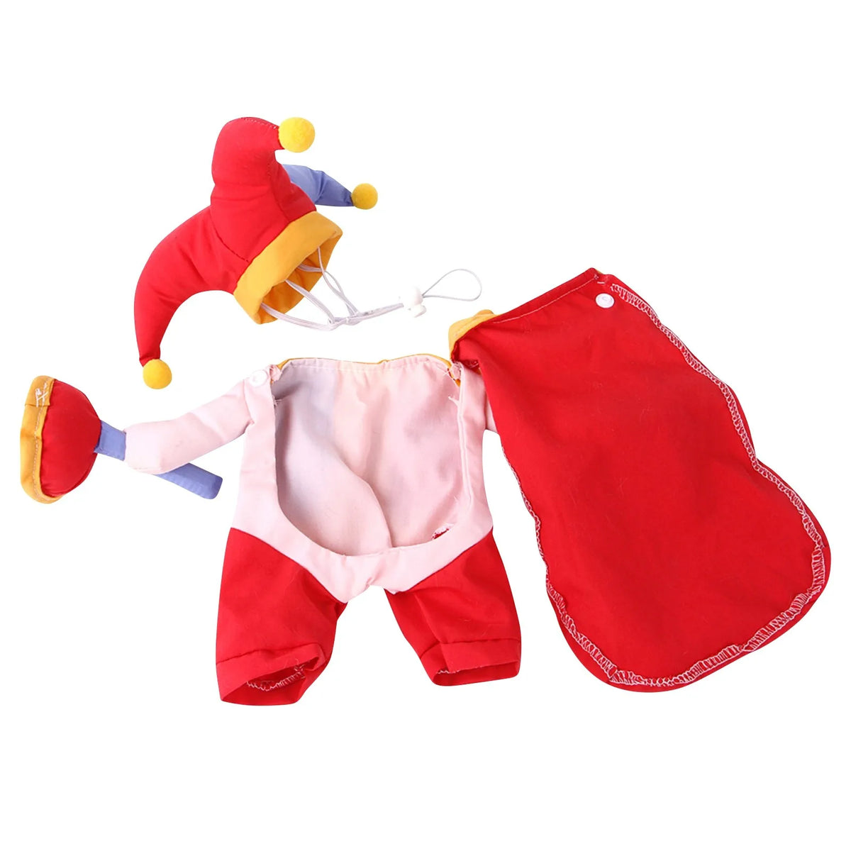 Funny Halloween Pet Cosplay Costumes. Dog/Cat Clown Halloween Party Costume For Dog. Clothes With Hat
