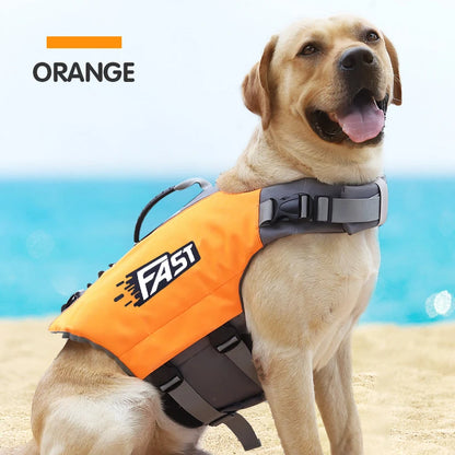 Pet Life Jacket/Safety Vest for Dogs. Swim Fashion. Adjustable, Reflective in Pool or Surfing, Drifting. Dog Life Vest