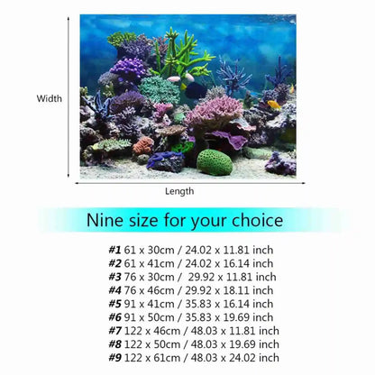 3D Aquarium Landscape Poster Rainforest Wallpaper, Background Decoration, PVC Self Adhesive