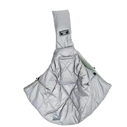 Small Pet Dog/Cat Sling Carrier for 3-15lbs with Pocket. Hands-Free Pet Bag. Carry Bag for Travel and Walking Outdoor