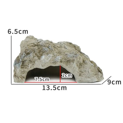 Reptile Rock Hide, Cave Habitat Decor. Shedding Aid, Basking Platform for Turtles, Gecko, Lizard, Snake.Terrarium Landscape Natural