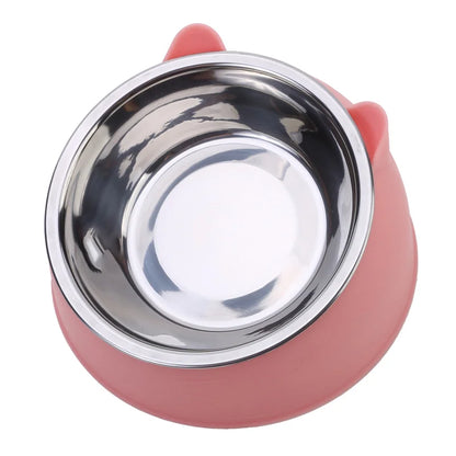 1/2/5pcs Cat Bowl. Creative Inclined Kitten Puppy Food Feeding Bowls. Stainless Steel Pet Dogs/Cats Feeders