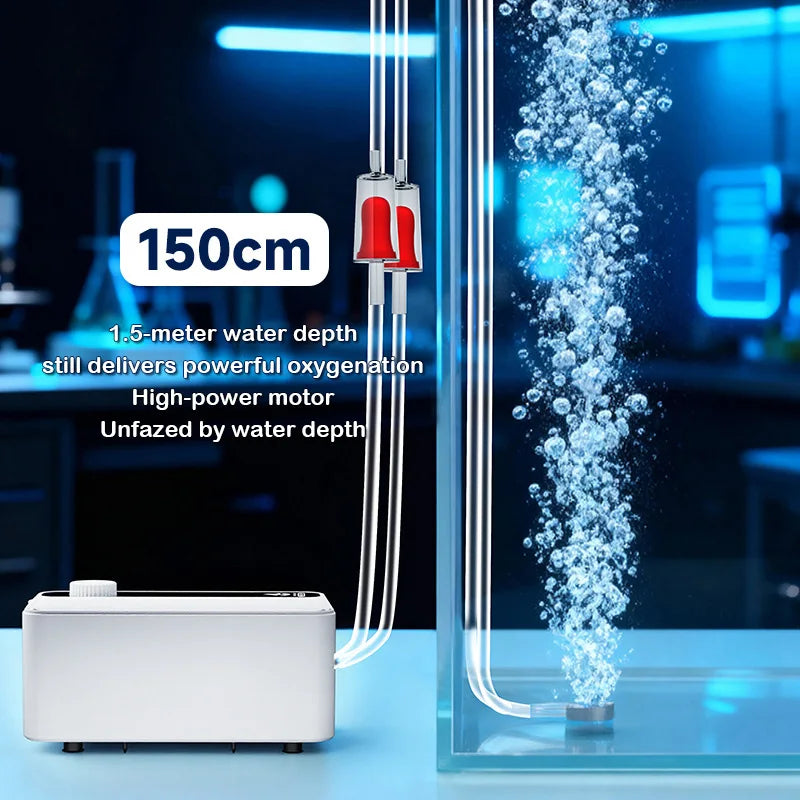 Silent Aquarium Oxygen Air Pump with Check Valve. Double Outlet Large Oxygenator. Aquarium Air Compressor. Aerator 220v
