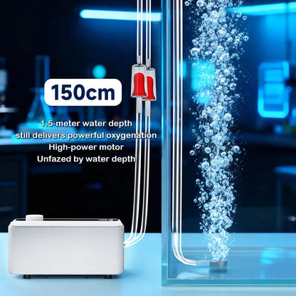 Silent Aquarium Oxygen Air Pump with Check Valve. Double Outlet Large Oxygenator. Aquarium Air Compressor. Aerator 220v