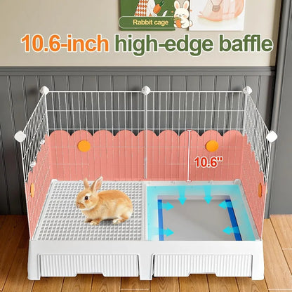 Large Indoor Rabbit Cage with Elevated Loft Design for Small Pets, Including Rabbits, Chinchillas and Guinea Pigs