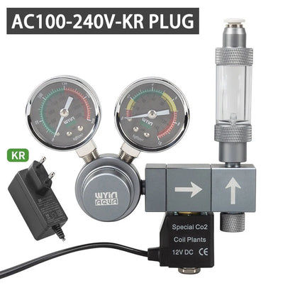 Aquarium CO2 regulator Dual meter solenoid valve Quick plug foam recorder  control system Fish tank CO2 pressure reducing valve