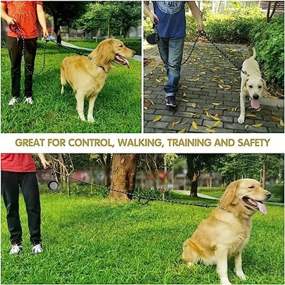 Rope Dog Leash, 6ft long, Padded Two Handle,Heavy Duty,Reflective Double Handles Lead for Control Safety Training,Leash