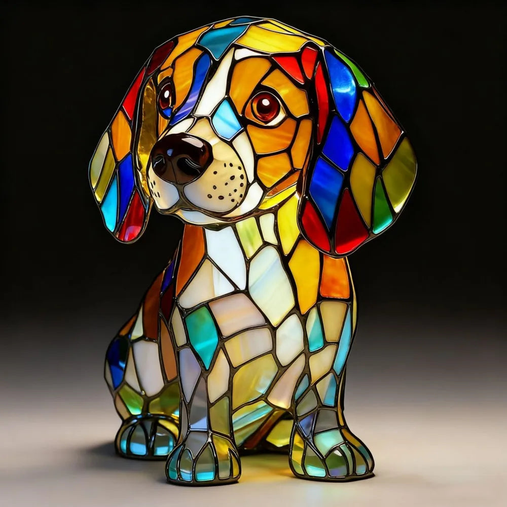 LED Night Light Glowing Dog. Series Artistic Animal Statue. French Bulldog, Labrador Retriever, Golden Retriever. Resin Ornaments