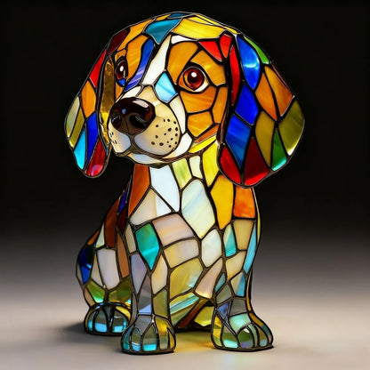 LED Night Light Glowing Dog. Series Artistic Animal Statue. French Bulldog, Labrador Retriever, Golden Retriever. Resin Ornaments