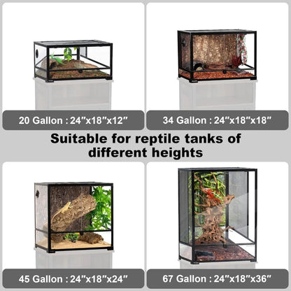 Terrarium Stand with Integrated Accessories. Storage and Built-in Power Outlets Designed for 24W x 18D Reptile Terrarium