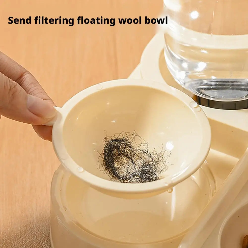 Pet Feeder. Dual Food Bowl All-in-One, Automatic Food/Water Dispenser. Large Capacity Food Storage Dispenser.