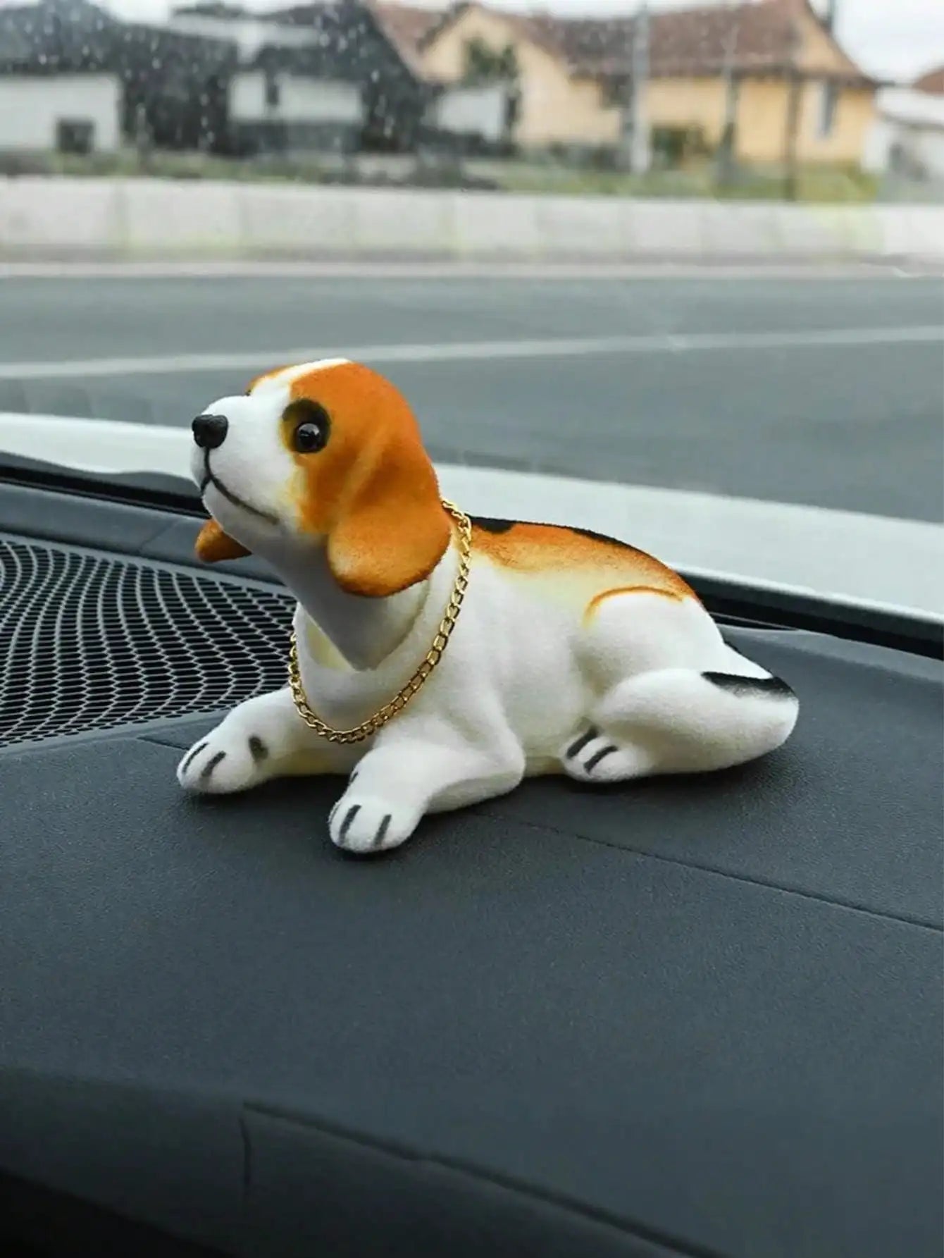 Cute Nodding Dog Dashboard Decor - Creative Resin Pet Statue For Vehicle Interior, Accessories