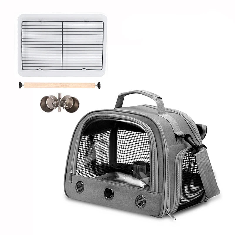 Pet Bird Carrier Bag. Outdoor, Portable, One Shoulder, Breathable Birdcage. Perch Platform, Parrot Cage Bird Supplies For Parakeet