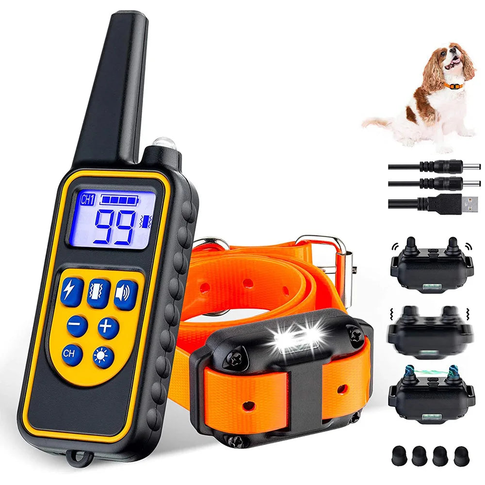 Electric Pet Dog Training Collar. Shock Training Collar. Electronic, Remote Control, Waterproof, Rechargeable