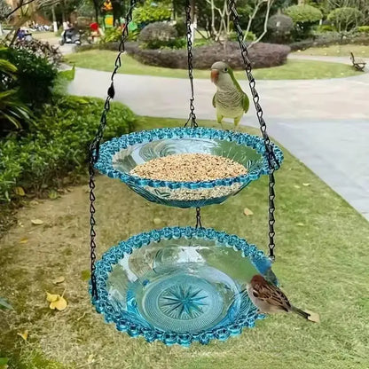 New Bird Flower Shaped Hanging Bird Feeder/Birdbath For Garden, Yard, Farm.