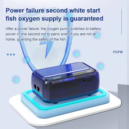 4800mAh aquarium oxygen pump, USB charging. Small, portable oxygen pump, Indoor and outdoor fishing aerator