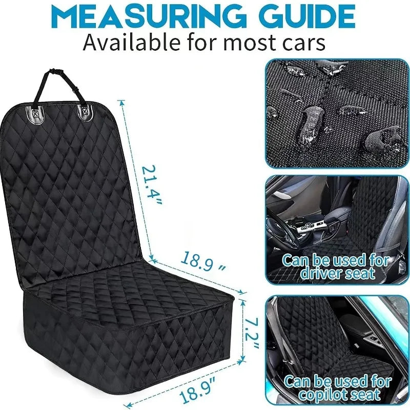 Dog Car Seat Cover for Front Passenger Seat, Waterproof, Non-Slip, Anti-Scratch Pet Seat Protector, Portable Travel Accessories