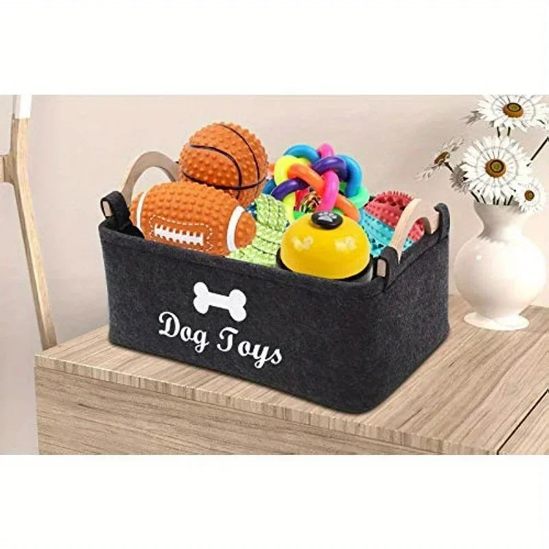 Felt pet toy box, storage basket box - perfect for organizing pets