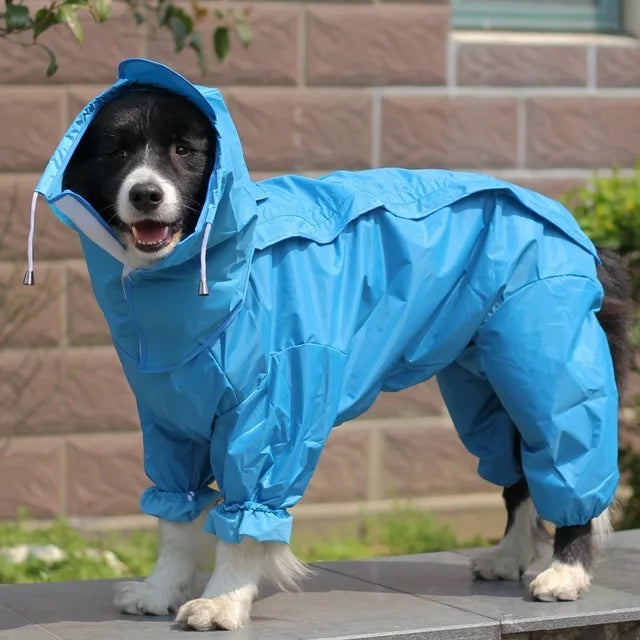 Waterproof Raincoat For Dogs. Suits, Dot Rain Cape For Medium/Big Dogs. Hooded Jacket/Poncho. Pet Rain Coat
