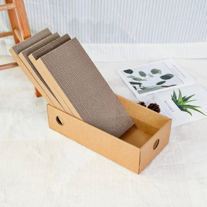 4 Pack 1 Cat Scratching Post Cardboard Box for Indoor Cats, Cat Scratching Mat for Cats & Kittens