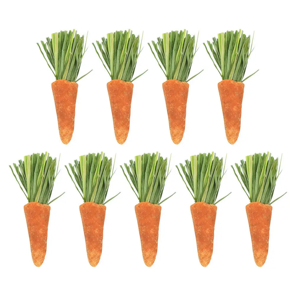 18Pcs Natural Carrot Shaped Chewing Sticks for Small Pets Dental Care. Fun Treats for Hamster, Rabbit Molar Grinding