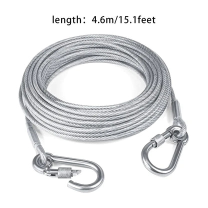 Double-headed Dog Tie. Outside Cable Leash , traction rope with metal buckle, steel wire anti-rust training collar,Outdoor Dogs Strap