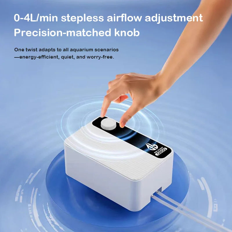 Silent Aquarium Oxygen Air Pump with Check Valve. Double Outlet Large Oxygenator. Aquarium Air Compressor. Aerator 220v