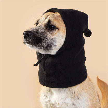 Fleece High Neck Dog Hat. Winter Pet Accessories for Dogs & Cats. Windproof Warm Leopard Puppy Headgear