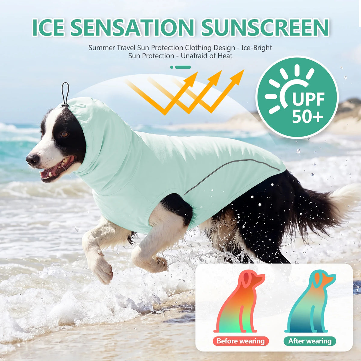 Dog Shirt, Cooling Vest. Lightweight, Breathable Dog T-Shirts. All-Season UV Protection Pet Clothes. Quick Dry, Soft, Stretchy Shirt