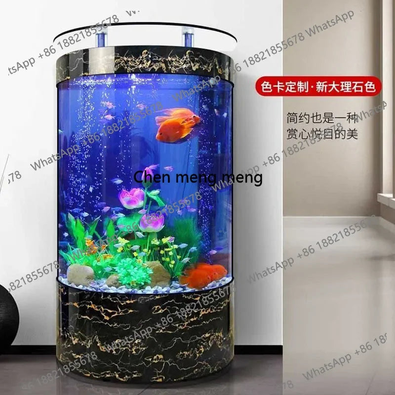 M07 Tank for Living Room Home. Use Medium to Large Floor-Standing. No Water Change Needed. Ornamental Fish Aquarium