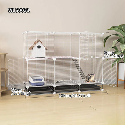 Small Animal Cage for Home Use That Does Not Occupy an Area with Toilet, Large Rabbit Cage, Sugar Glider, Breeding Squirrel Cage with Tray