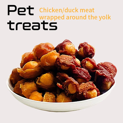 Chicken & Duck Wrapped Egg Yolk Dog Chews – 250g, Nutritious Teeth Cleaning Treats