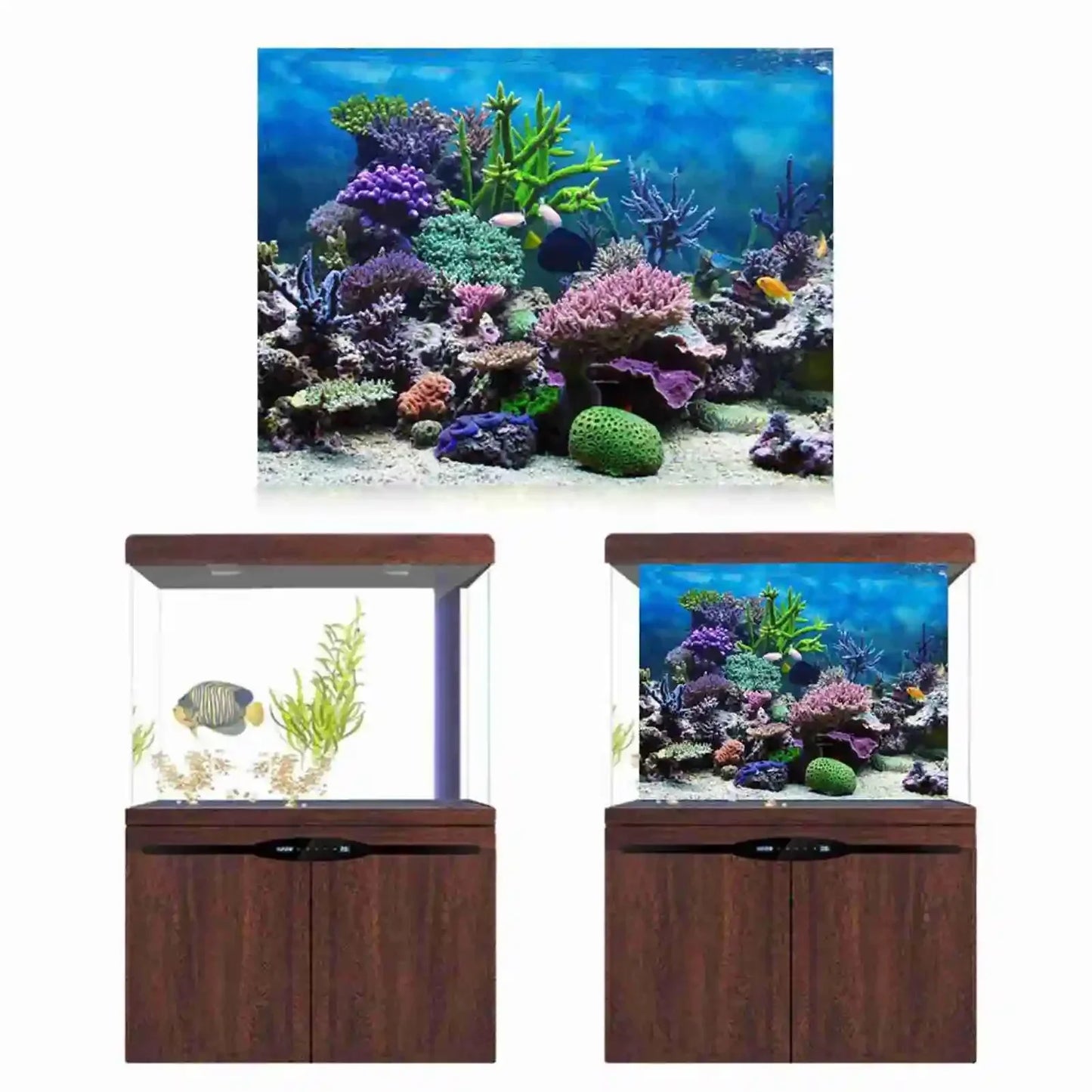 3D Aquarium Landscape Poster Rainforest Wallpaper, Background Decoration, PVC Self Adhesive