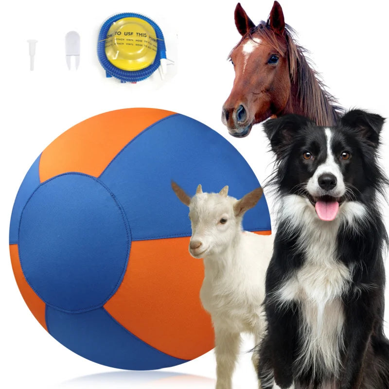 Pet outdoor dog toy, large fabric-covered interactive ball, self-entertainment, boredom-relief ball, inflatable training ball