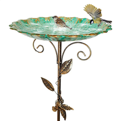 Bird Baths for Outdoor Patio. Birdfeeder with Metal Standing. Birdbath Bowl. Frost-proof, Height Adjustable for Backyard/Deck